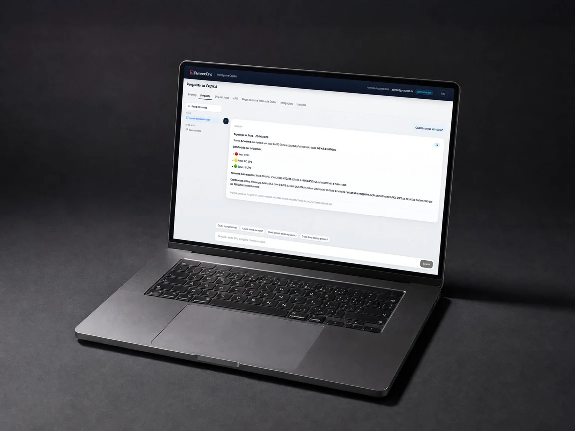 MacBook com Diamond Intelligence, tela Pergunte ao Copilot